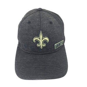 NFL Saints Embroidered Womens Gray S/M Fitted Baseball Cap New Era 39Thirty